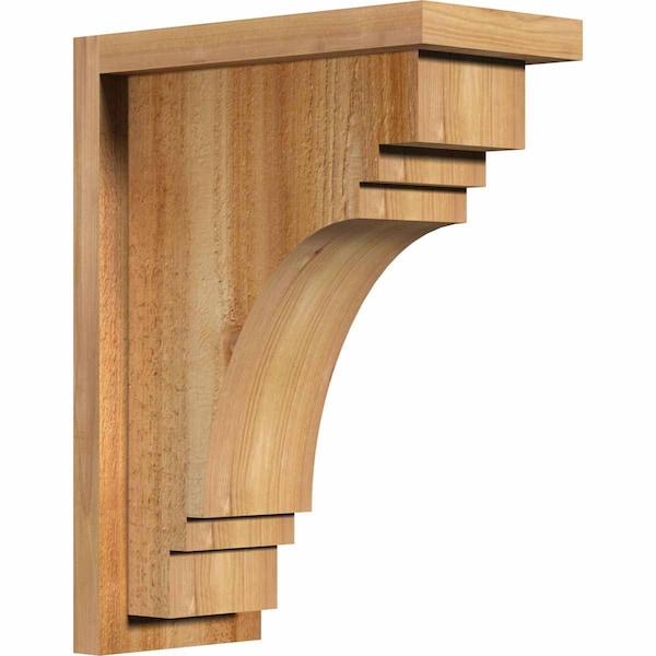 Ekena Millwork Pescadero Rough Sawn Corbel w/Backplate, Western Red Cedar, 6"W x 12"D x 16"H COR06X12X16PEC01RWR - main